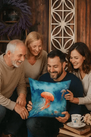 Jellyfish Throw Pillow
