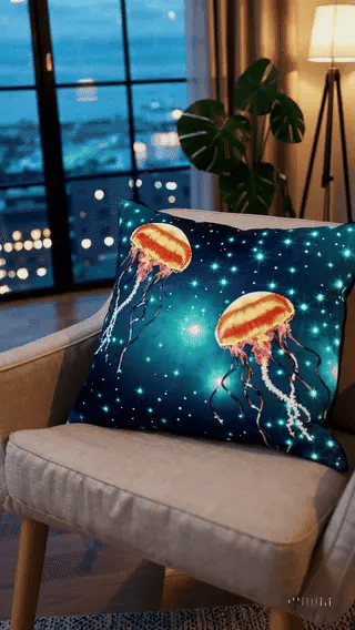 Jellyfish Throw Pillow