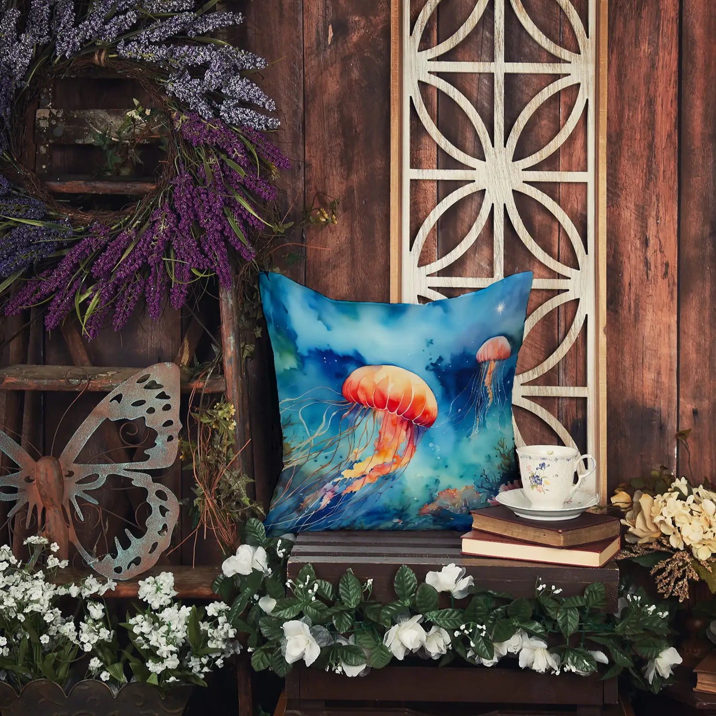 Jellyfish Throw Pillow